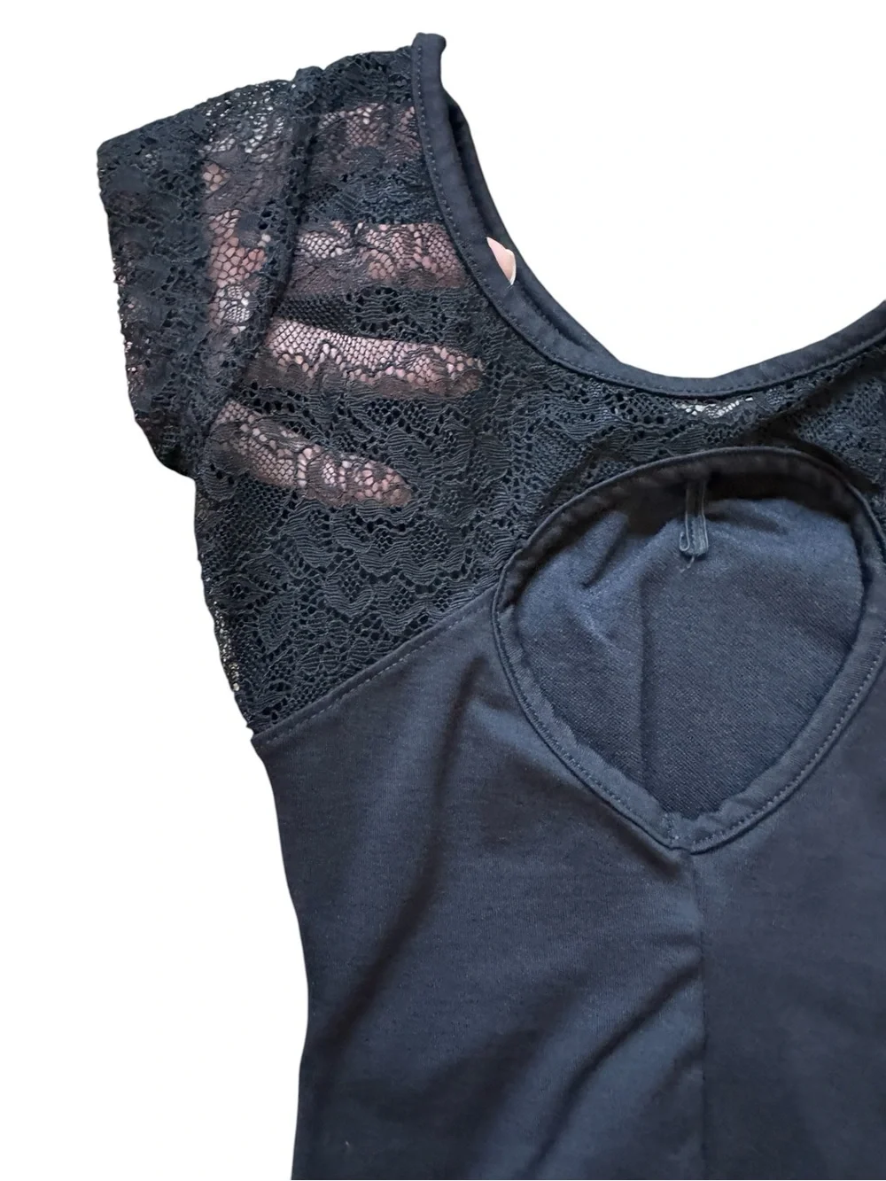So Danca CHILD FLORAL LACE CAP SLEEVE LEOTARD, Black, M (8-10)